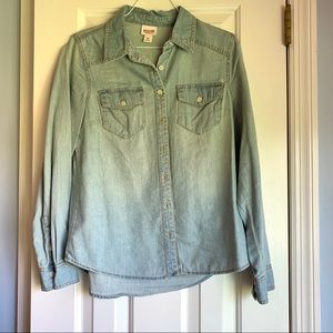 Denim button-up blouse